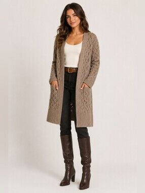 Made in Italy Knit Longline Cardigan Sweater